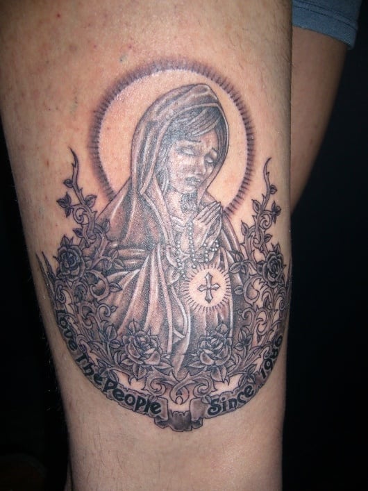 ブラック&グレー 聖母マリア・ロザリオ