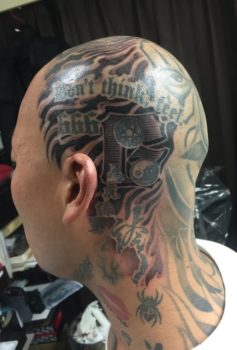 ブラック&グレー head tattoo
